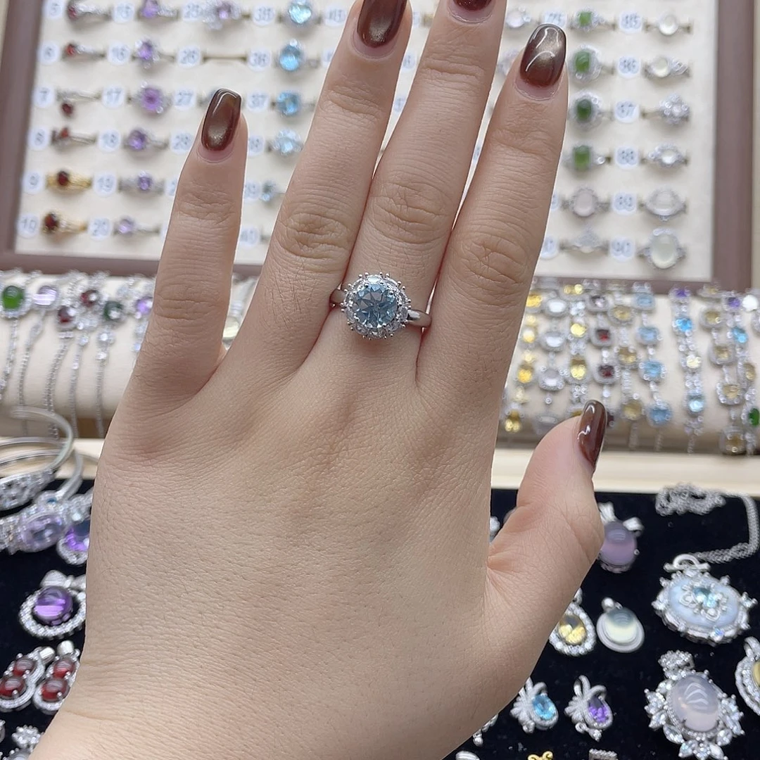 银S925镶嵌托帕石戒指