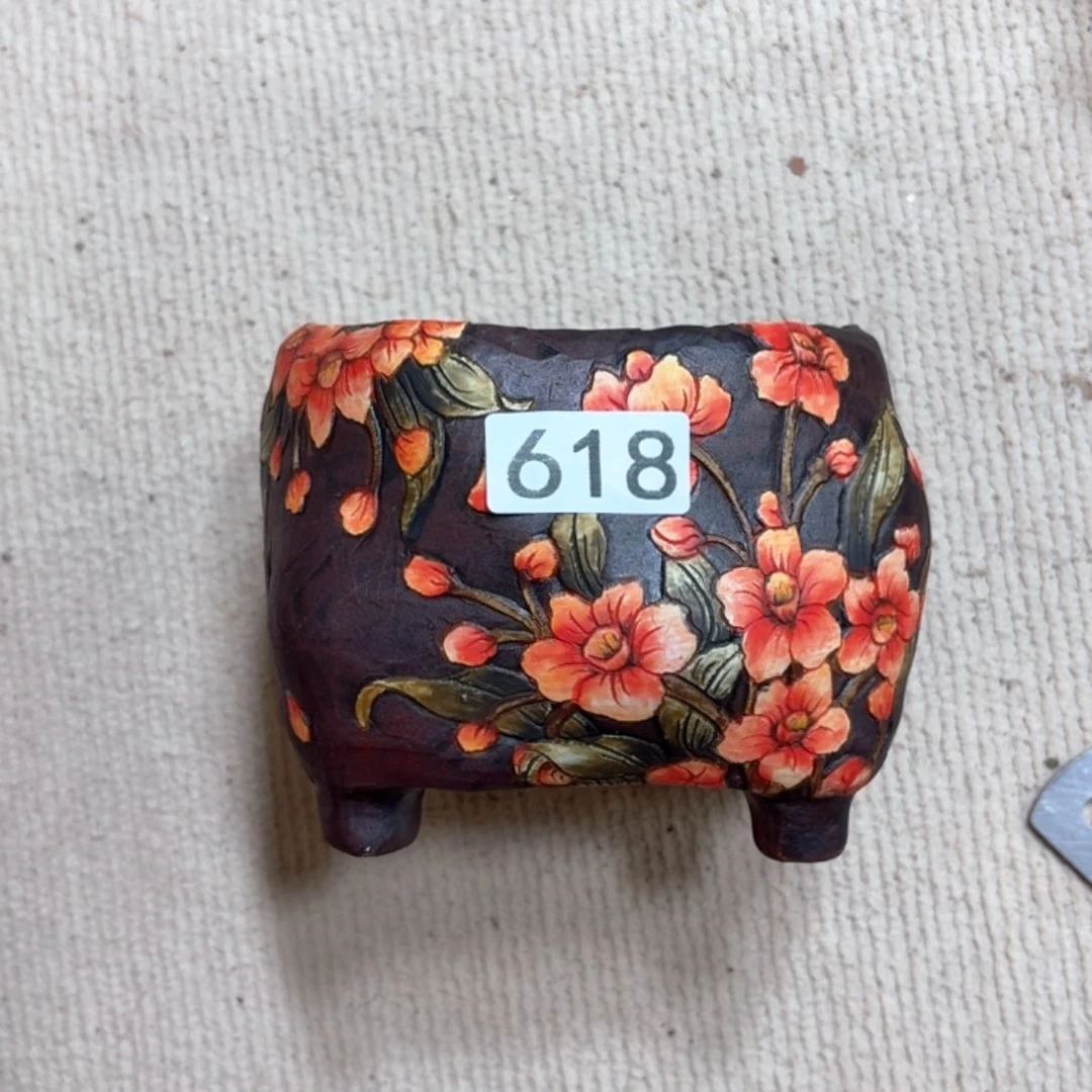 丁***亮紫砂花盆陶瓷多肉花盆精品