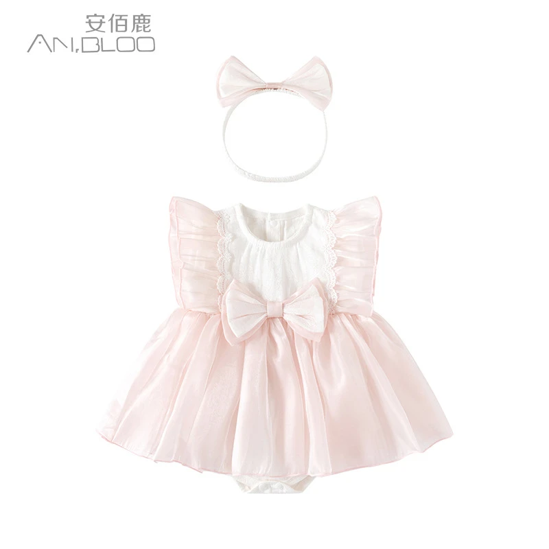 夏季新款儿童全棉连衣裙可爱公主包屁裙满月百天周岁礼服裙子