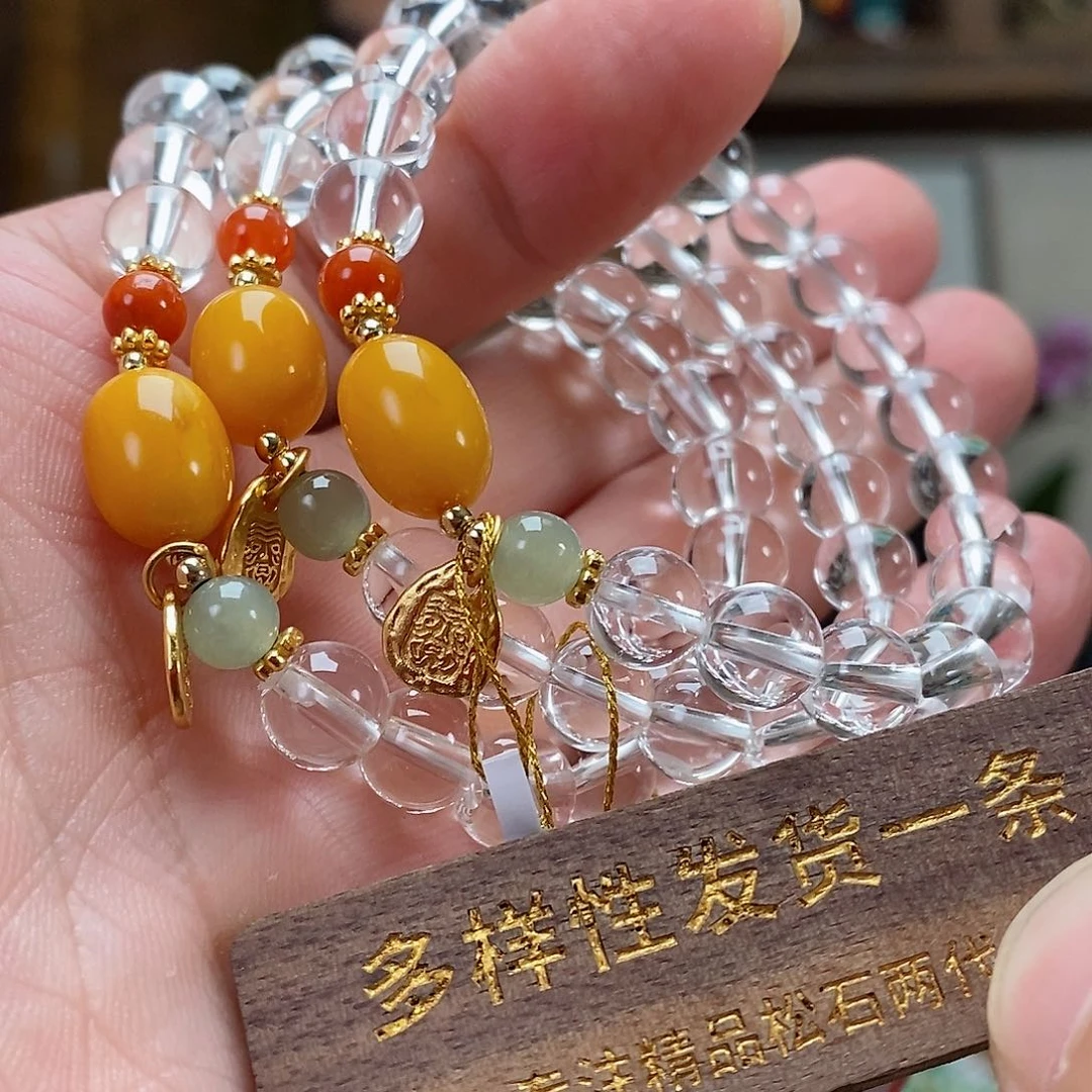 水晶手链银S925镶嵌多样性发货