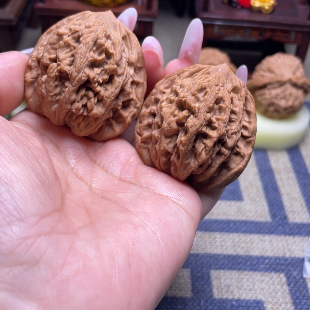 吊坠文玩核桃45粗筋麦穗虎头