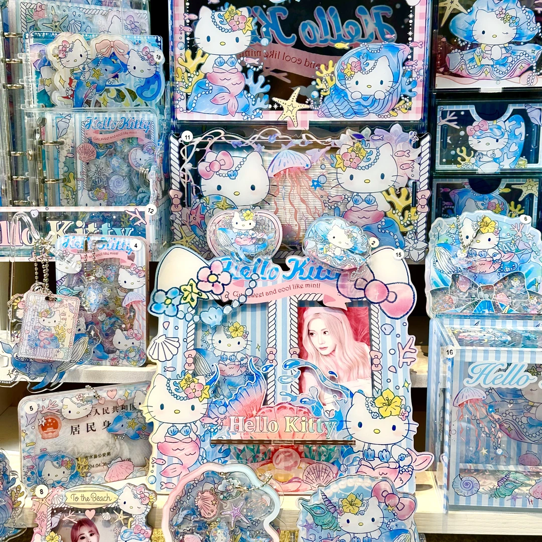 【海洋kitty周边专场】手工DIY化妆盒收纳盒亚克力片片钥匙扣配饰