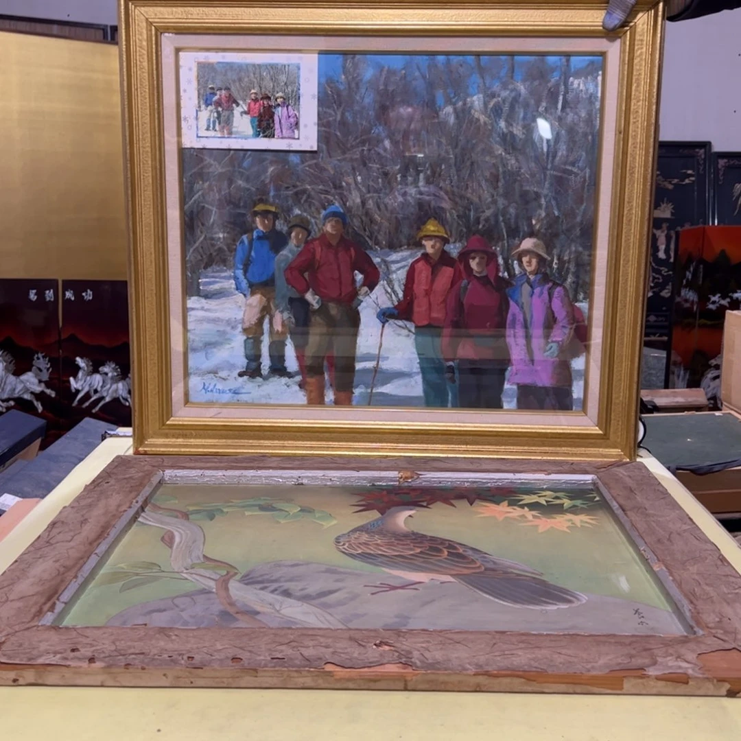 绘画惋*屏风框画油画版画