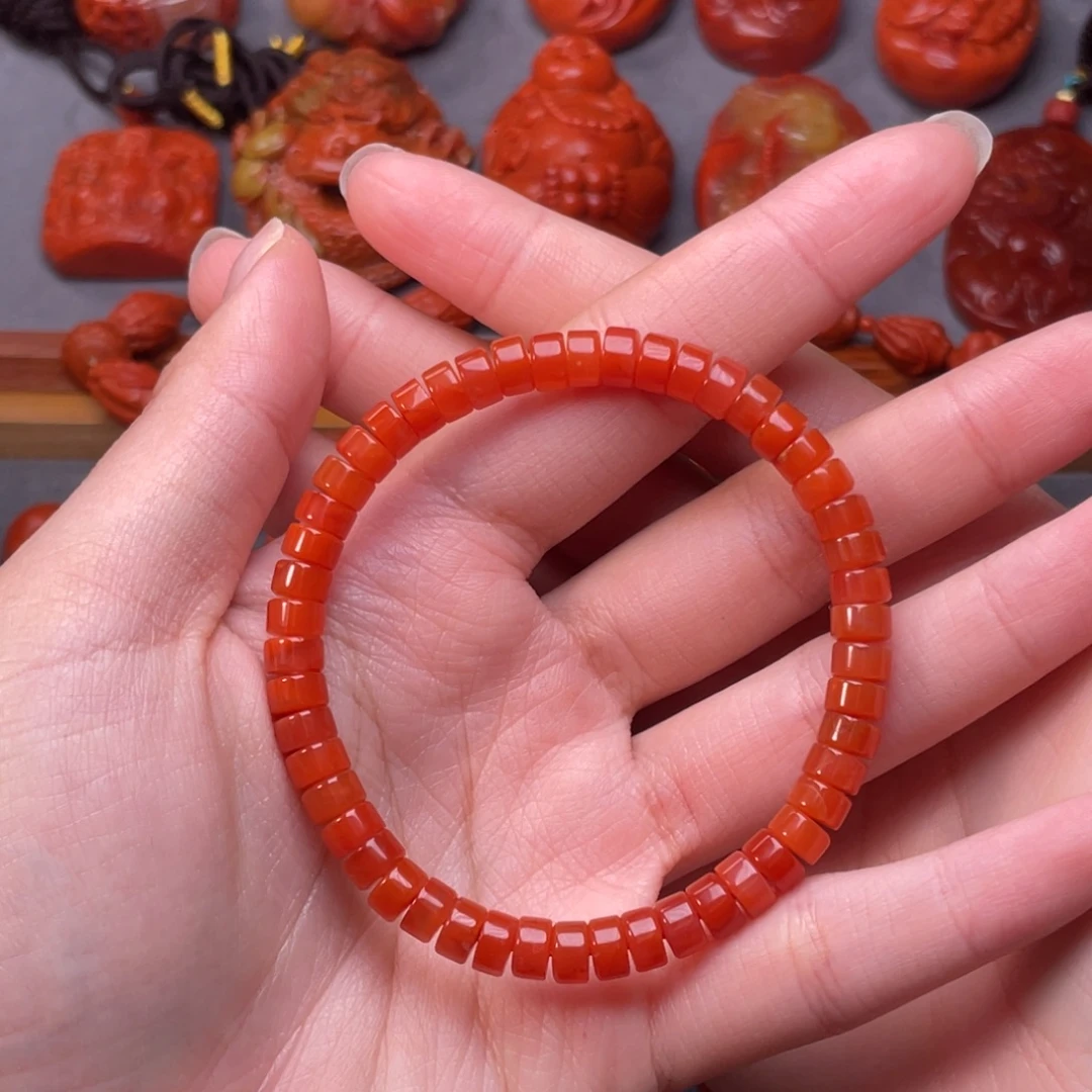 南红玛瑙未镶嵌配饰卡6mm