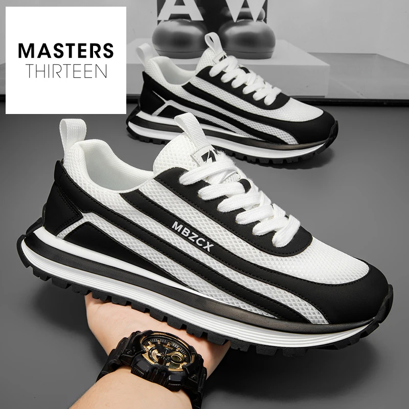 男鞋夏季透气百搭高级感网面运动鞋子男款舒适厚底耐磨老爹鞋QG69