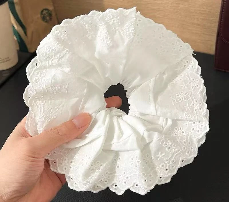 韩系白色蕾丝发圈