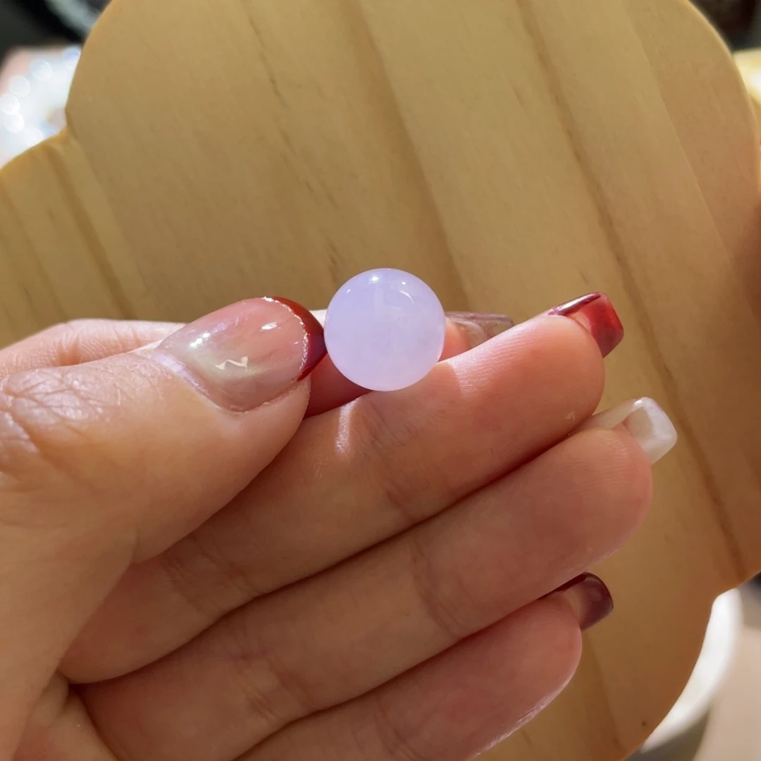 翡翠散珠天然缅a粉紫单珠