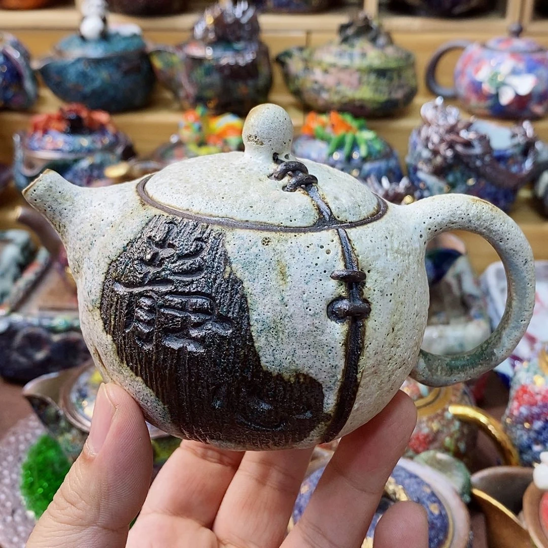 粗陶志野柴烧茶器