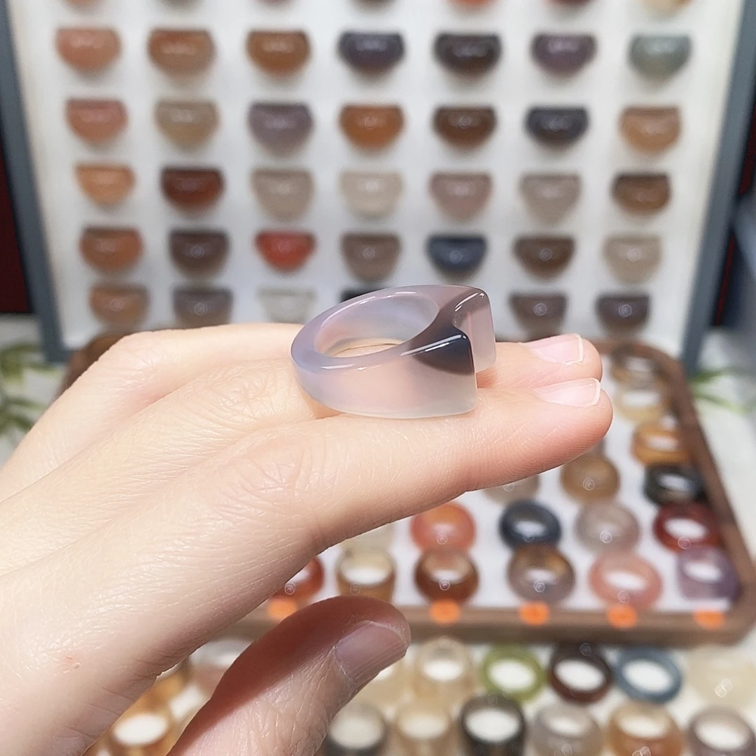 玛瑙/玉髓未镶嵌戒指港12码福利款不退换