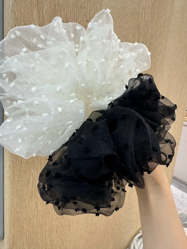 欧尼同款纱纱波点发圈氛围感