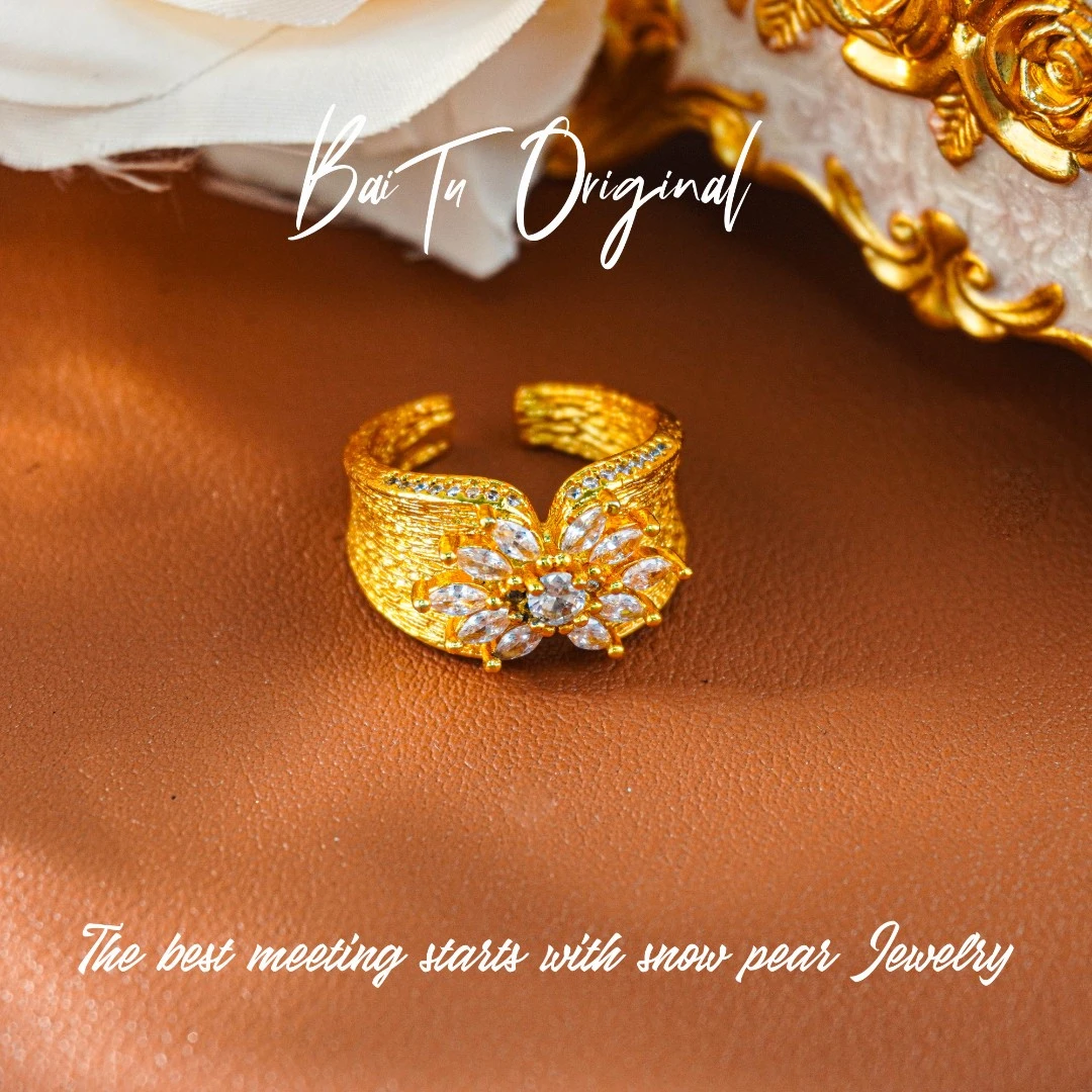 铜合金合成锆石戒指 【柏荼】铜 ♠ 轻奢设计 RJ397 戒指