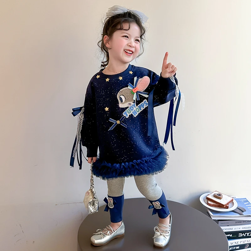 【专属】女童春季套装2025新款女宝兔子警官中小童洋气时髦两件套