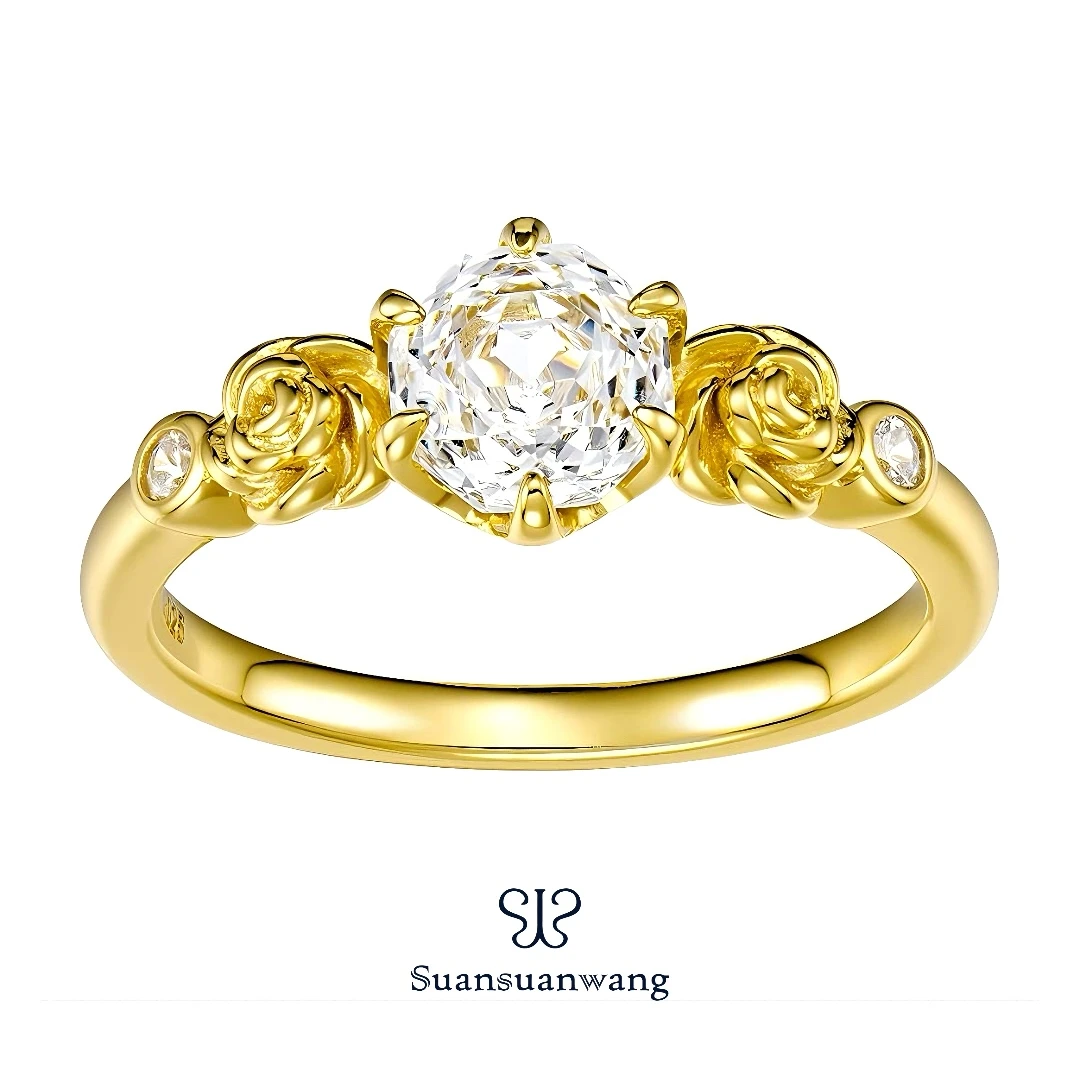 925银戒指 SSW珠宝·玫瑰花环戒指时尚百搭简约轻奢