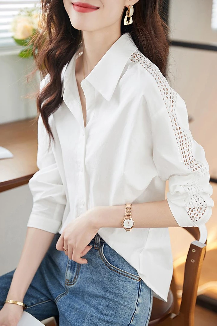 洋气白色时尚爆款短袖知性风衬衣薄款蔻菲图2025打底禅意仙气飘飘