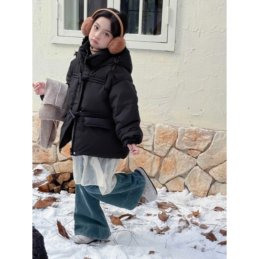 羽4~B.O~牛角扣羽绒服1055（黑色）