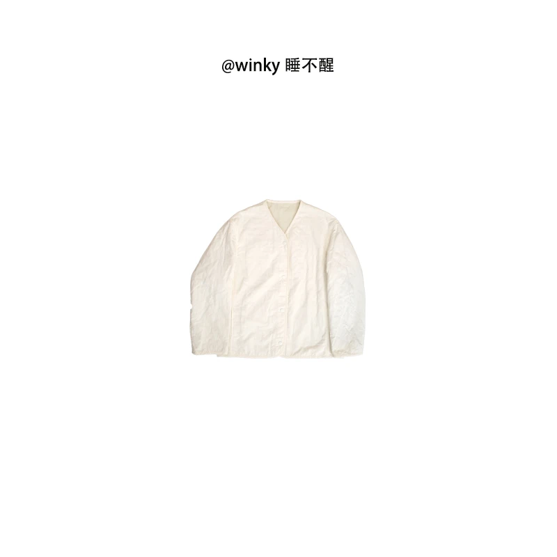 菱形格薄棉内胆棉衣百搭小外套