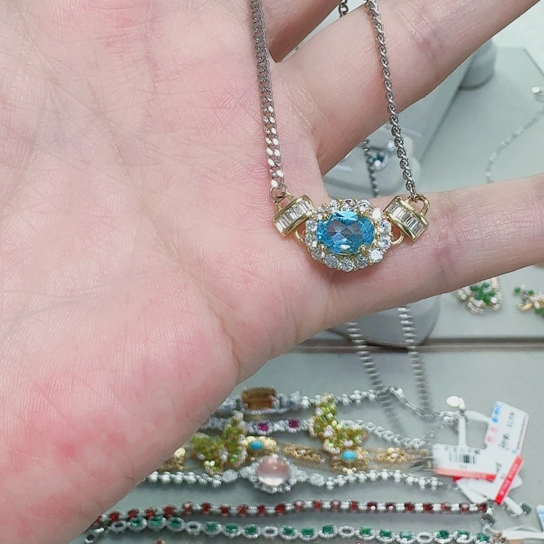 925银合成碳硅石吊坠