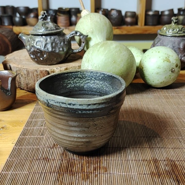 坭兴陶纯柴烧全手工茶杯220C