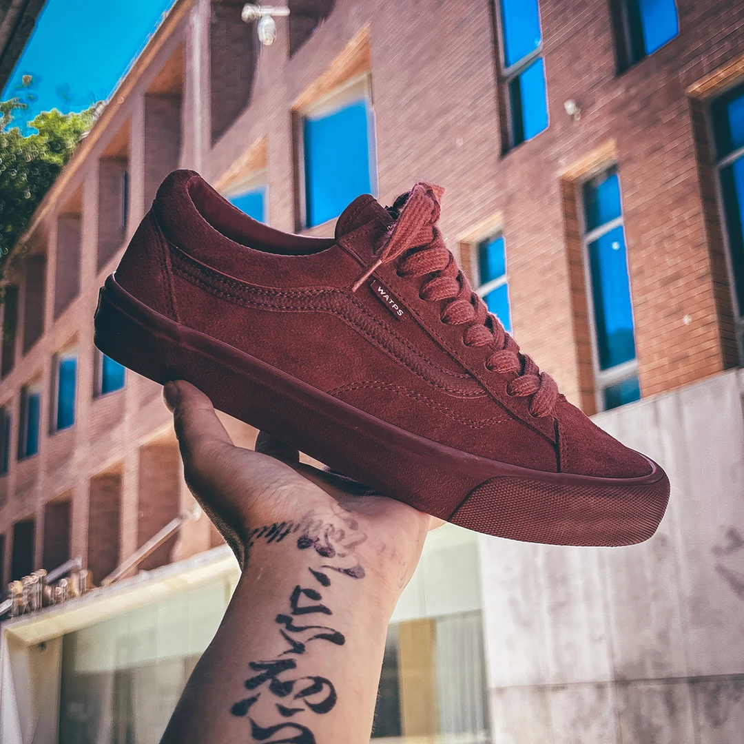 酒红色STYLE 36联名百搭运动全麂皮Wtaps美式复古低帮板鞋休闲鞋