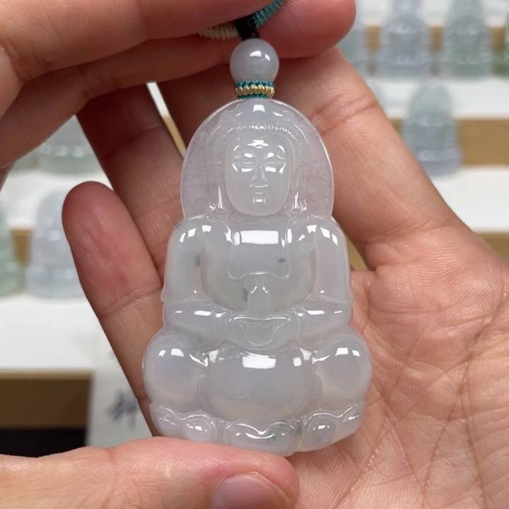 颈饰未镶嵌翡翠天然缅甸翡翠A货观音88号