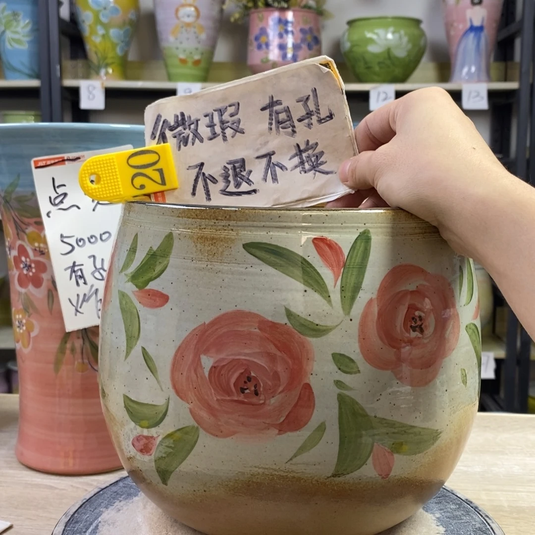 景德镇手工手绘陶瓷花盆