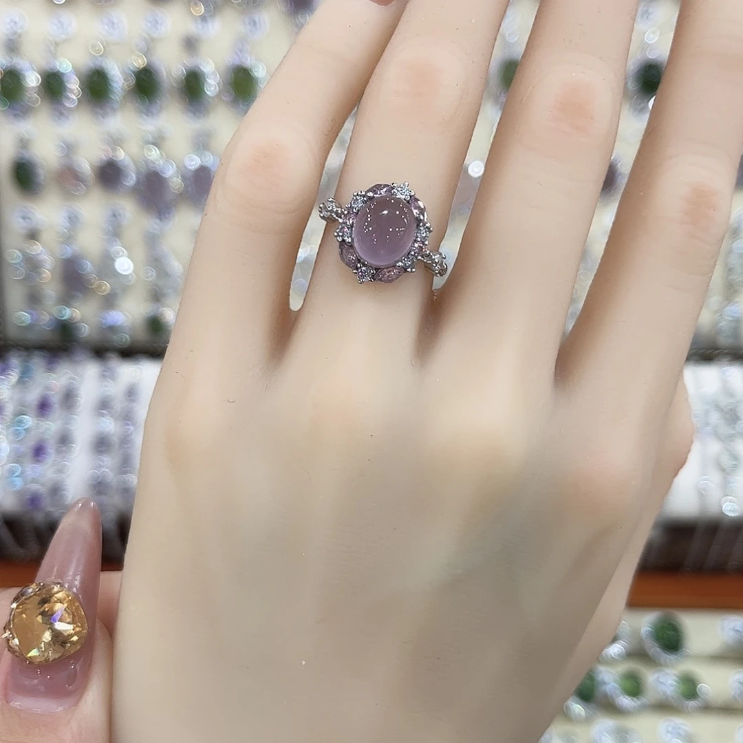 戒指银S925镶嵌萤石