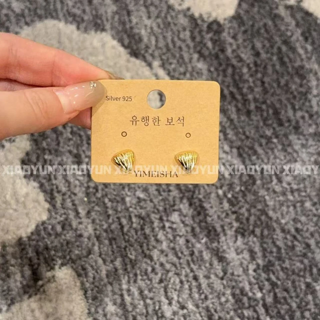 合金耳饰 【扇贝耳钉】小允姐姐2025时尚气质扇贝耳钉