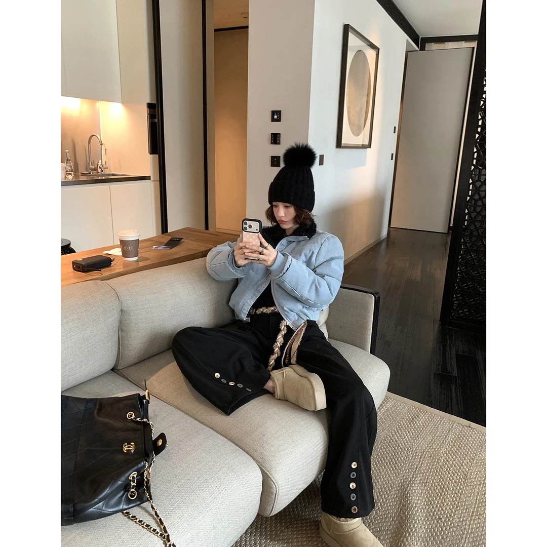 【约克俱乐部】牛仔棉衣外套短保暖棉服4657