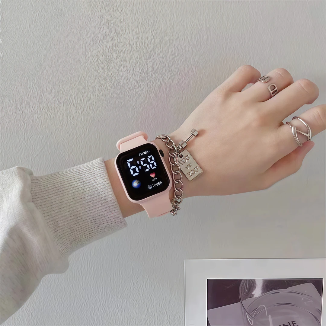 奶呼呼儿童手表6-12岁上学专用电子手表女学生ins简约小众高颜值