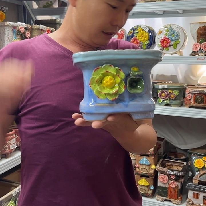 紫砂花盆粗陶材质多肉花盆