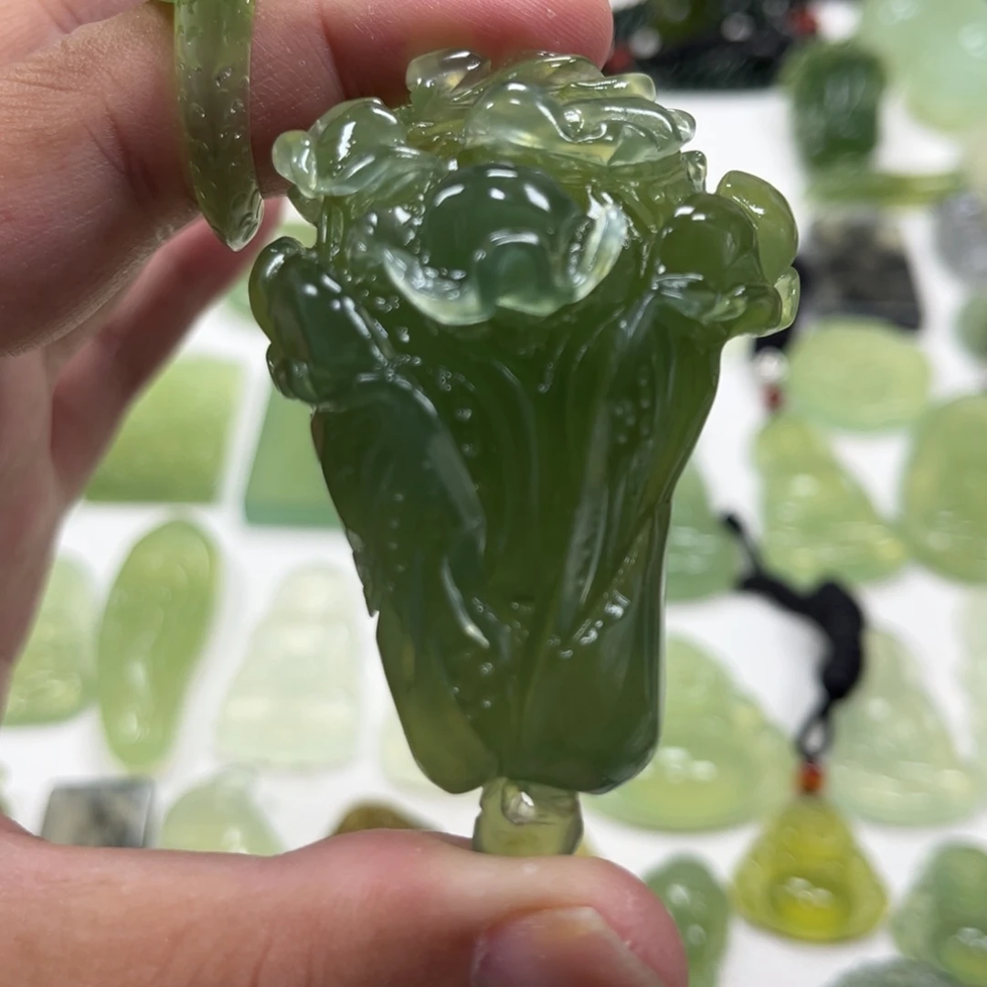 蛇纹石玉未镶嵌手把件