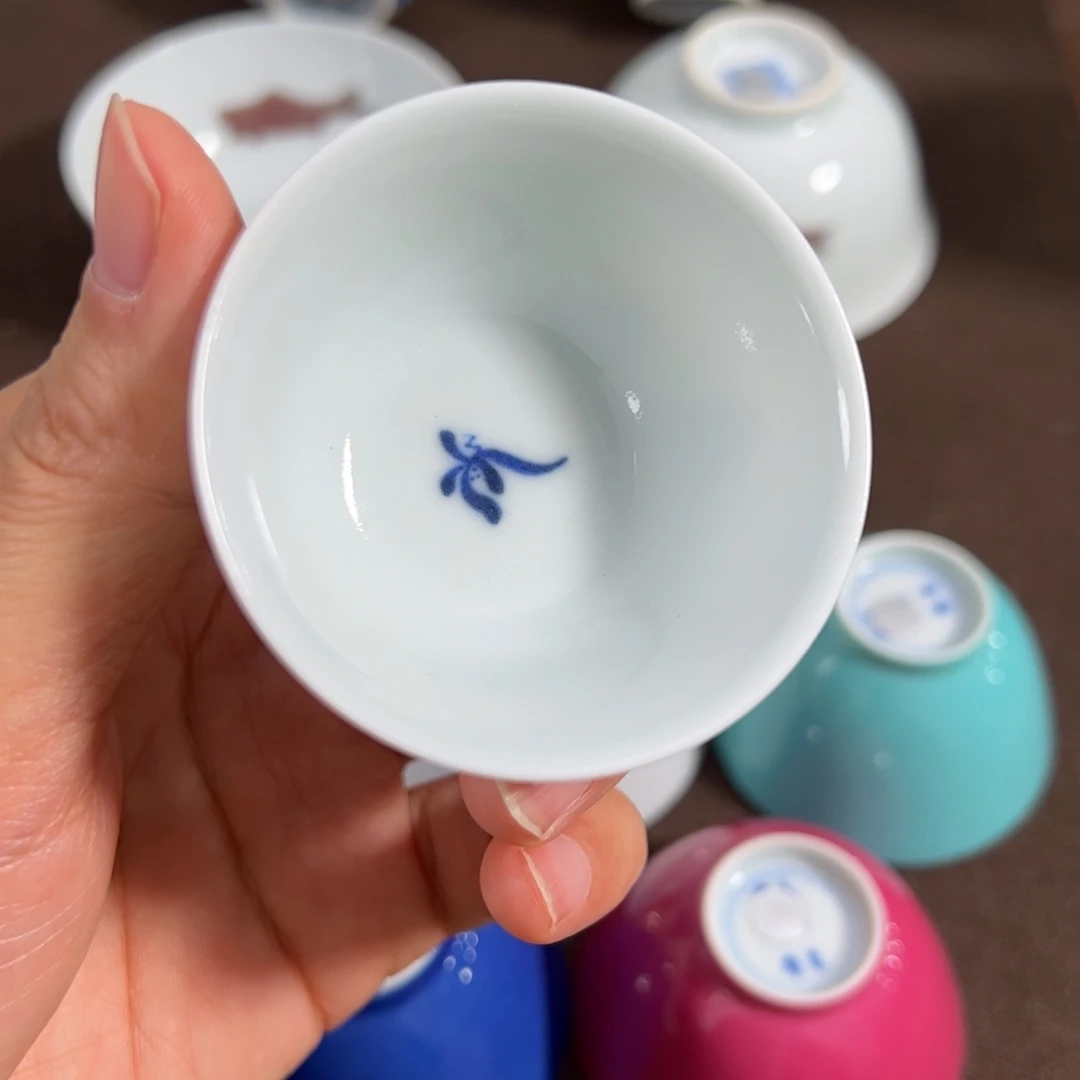 小***波青花兰花若深小杯