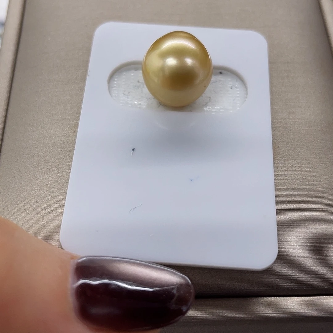 海水珍珠裸珠浓金单珠12-13mm