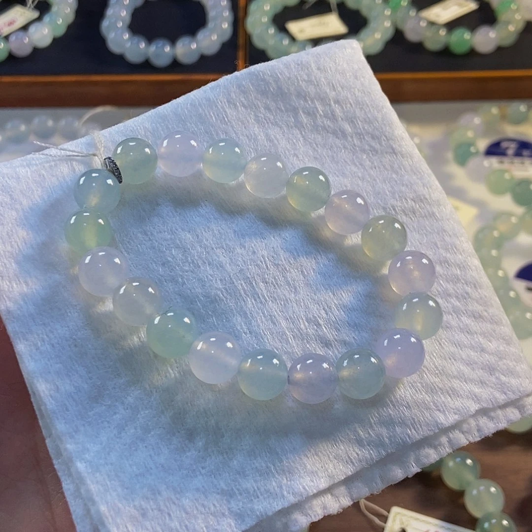 定制翡翠未镶嵌翡翠手串卡9.8