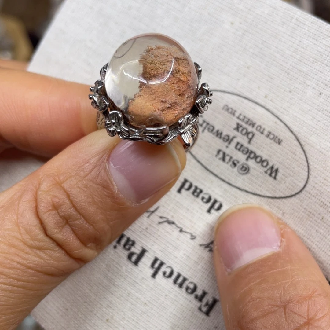 【闪购商品】银S925镶嵌珠宝半成品水晶戒指