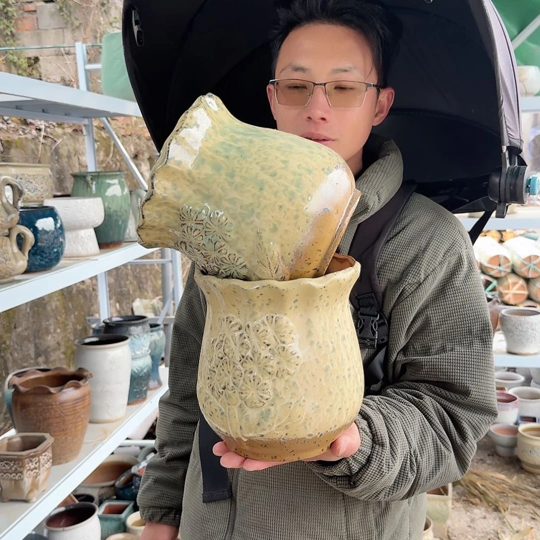 紫砂花盆88两个两个