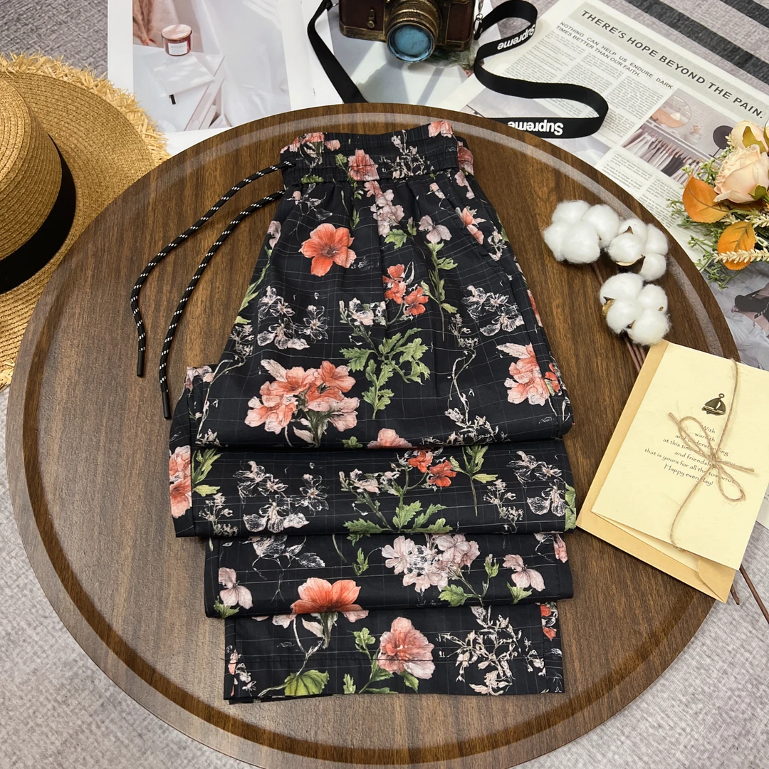 升级版 夏季薄款纯棉老钱风高级感碎花裤洋气百搭高腰显瘦休闲裤