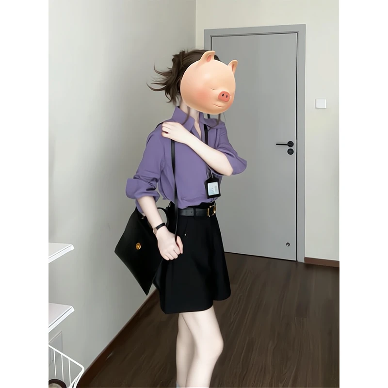 轻熟风独特衬衫高级感掐腰显瘦绝美上衣短裤子阔腿中裤百搭五分裤