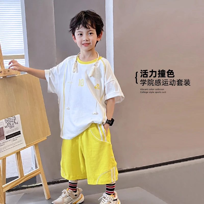 运动套装儿童薄款中大童儿童宽松男童休闲活力学院夏季5040764O5