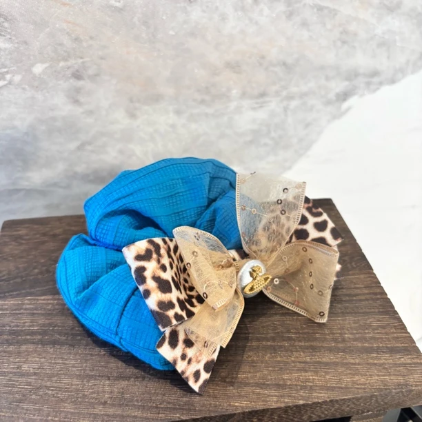 豹纹蝴蝶结星球发圈FQ262