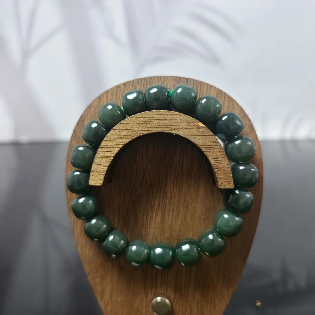 Q和田玉且末桶珠手串（卡10）0729