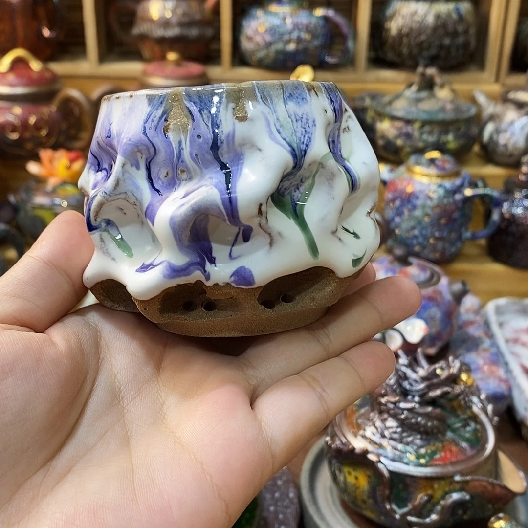 志野柴烧古喜茶器