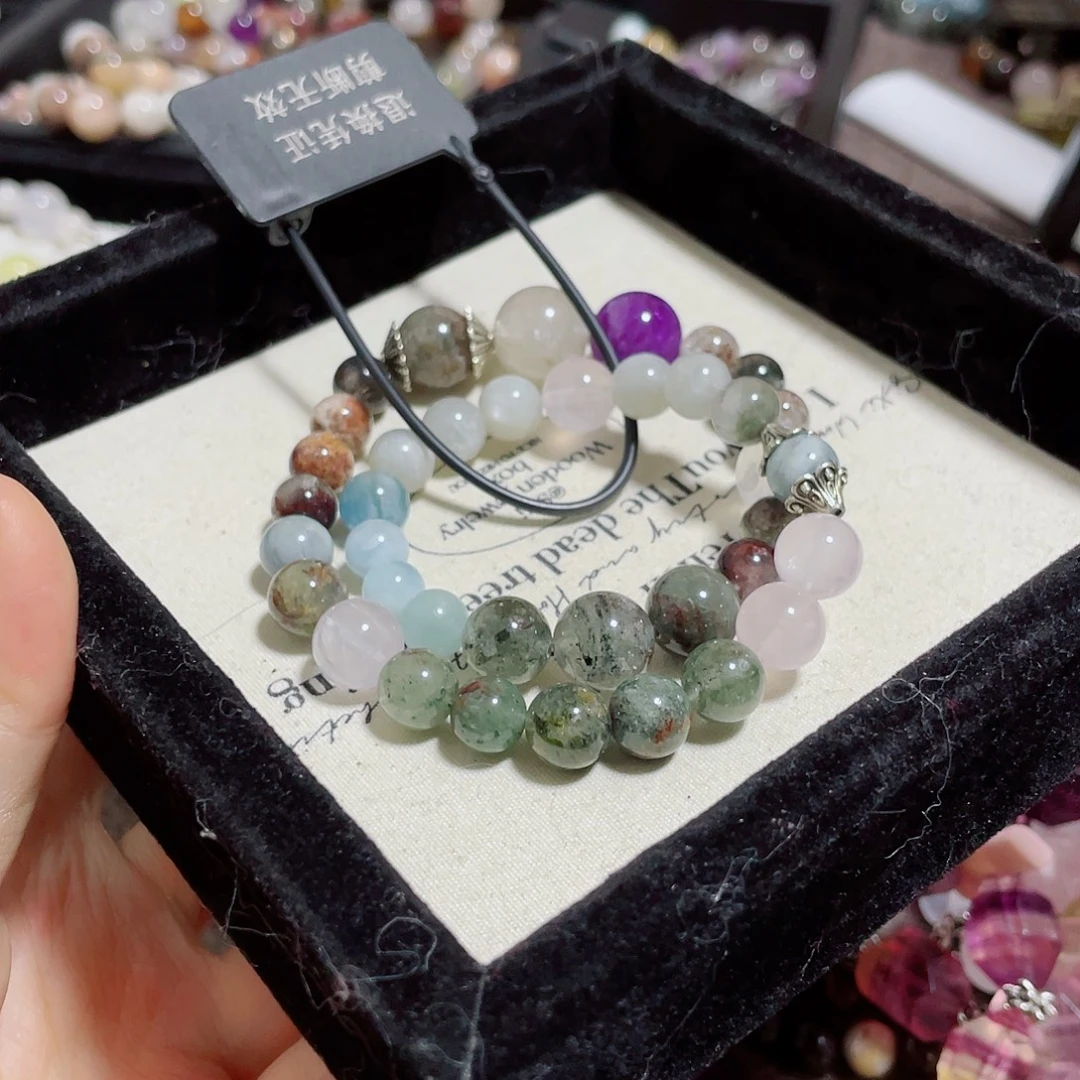 水晶未镶嵌手链绿幽灵孤品