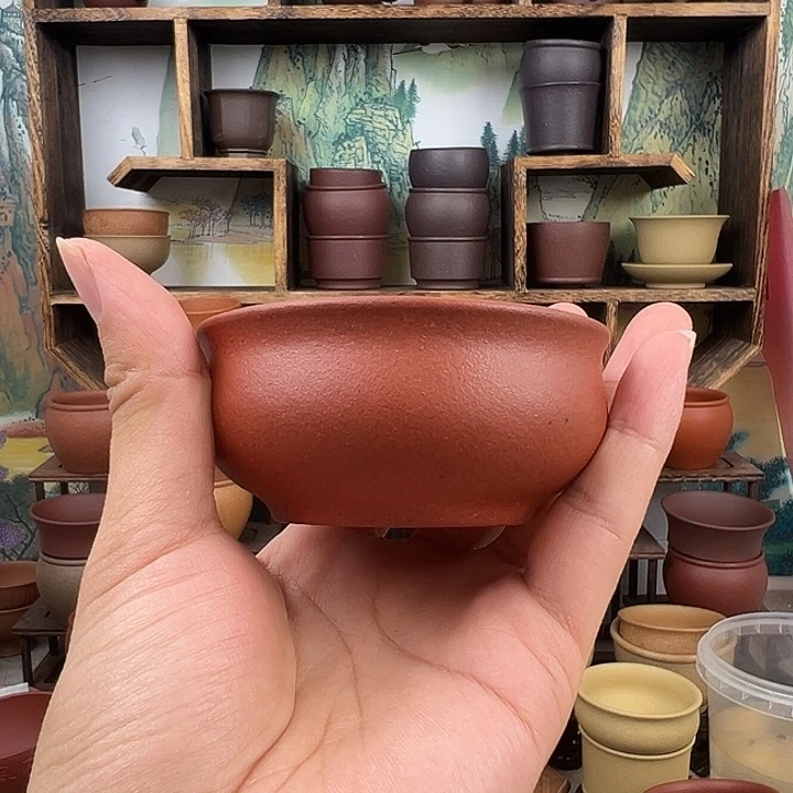 紫砂茶杯拙器甄选，纯原本矿。120毫升