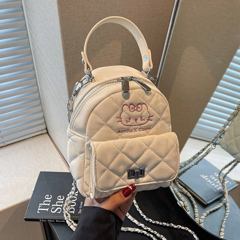 艾米兔女包2026新款纯色休闲菱格手提包洋气时尚潮流女士双肩包