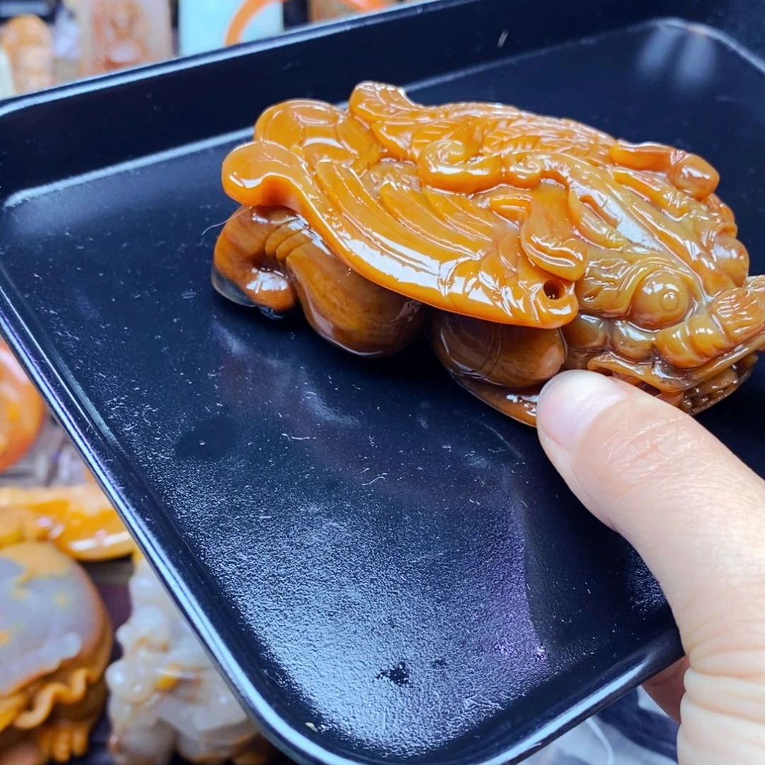 石英质玉（黄龙玉）未镶嵌吊坠(不含链)