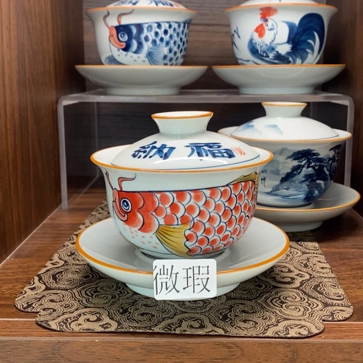 釉下老陶泥手工绘制