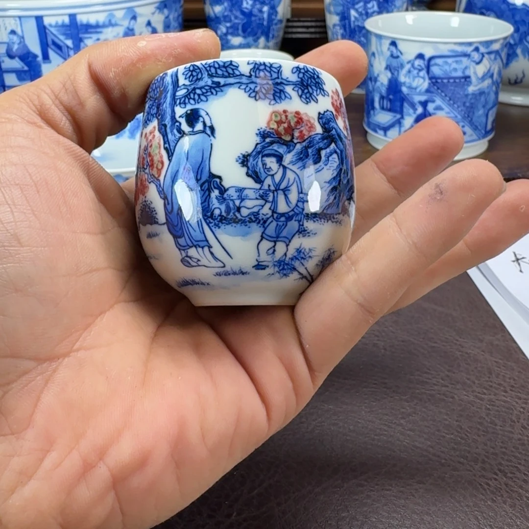 陈***三瓷片当代景德镇陶瓷手绘茶具