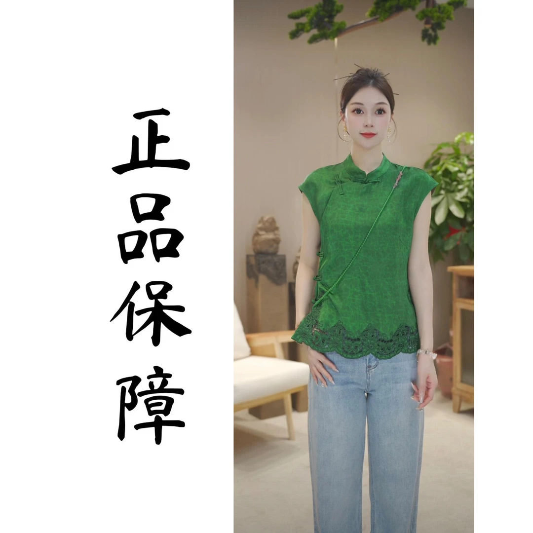 2025夏季新款新中式国风时尚百搭T恤-179绿