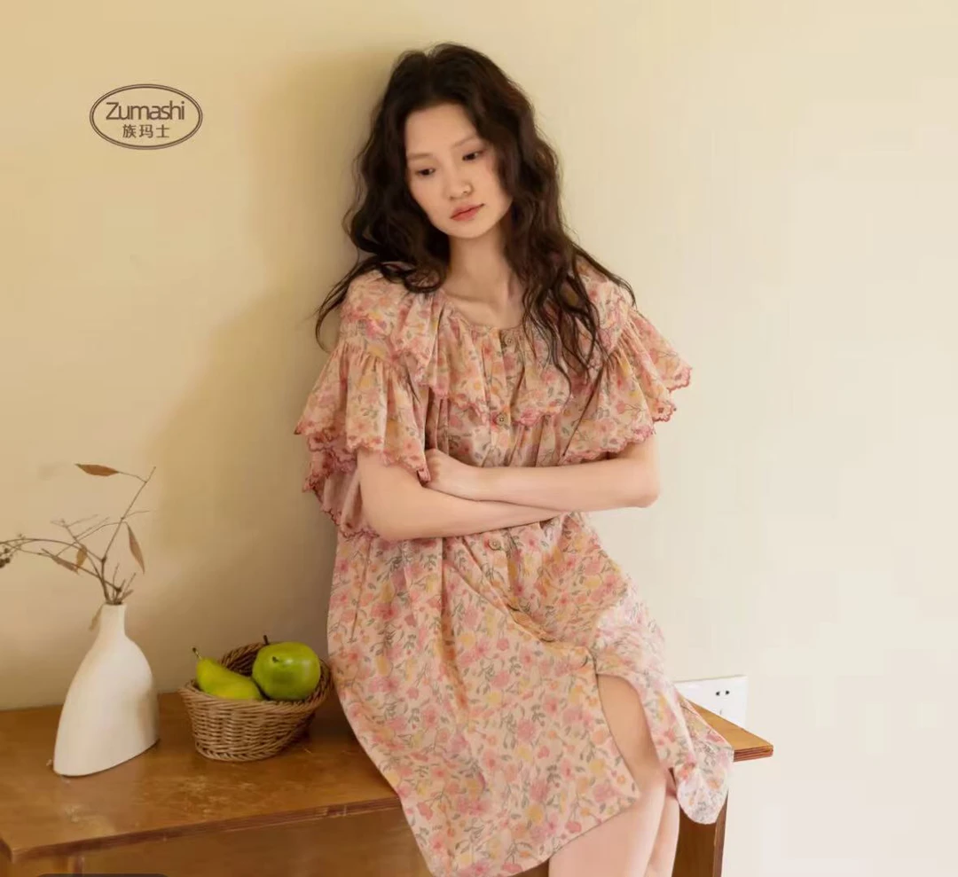 皇子精选｜女款夏季纯棉短袖睡裙短袖短裤睡衣春秋款家居服